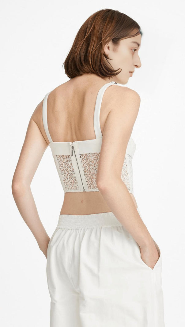 Hollow Lace Mesh Top