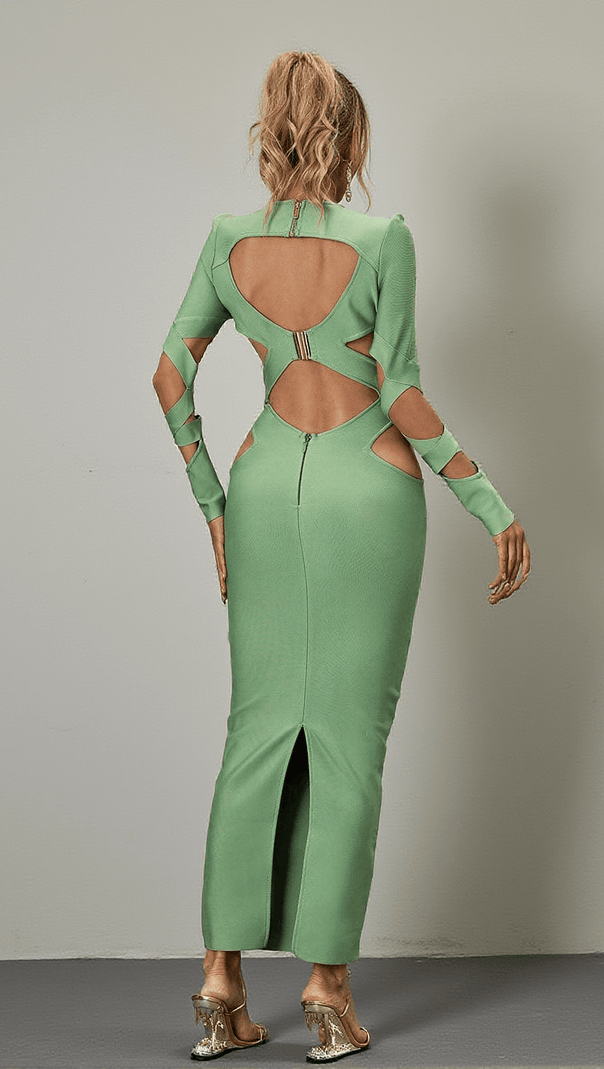 AIIZIE BRINLY LONG SLEEVE CUTOUT BANDAGE DRESS - product image