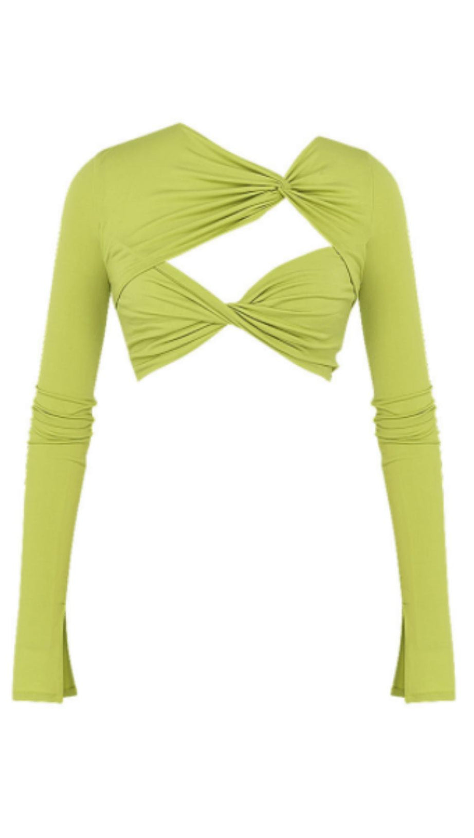 HOLLOW NAVEL PLEATED TOP