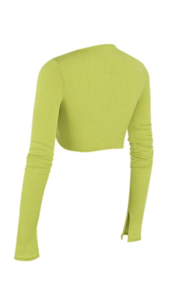 AIIZIE HOLLOW NAVEL PLEATED TOP - product image