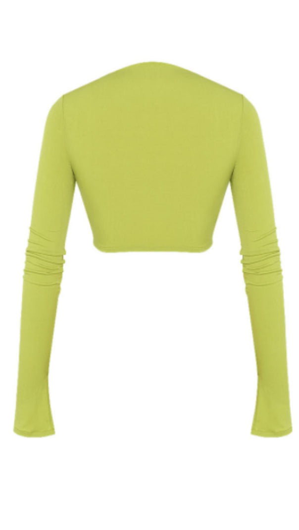 Hollow Navel Pleated Top