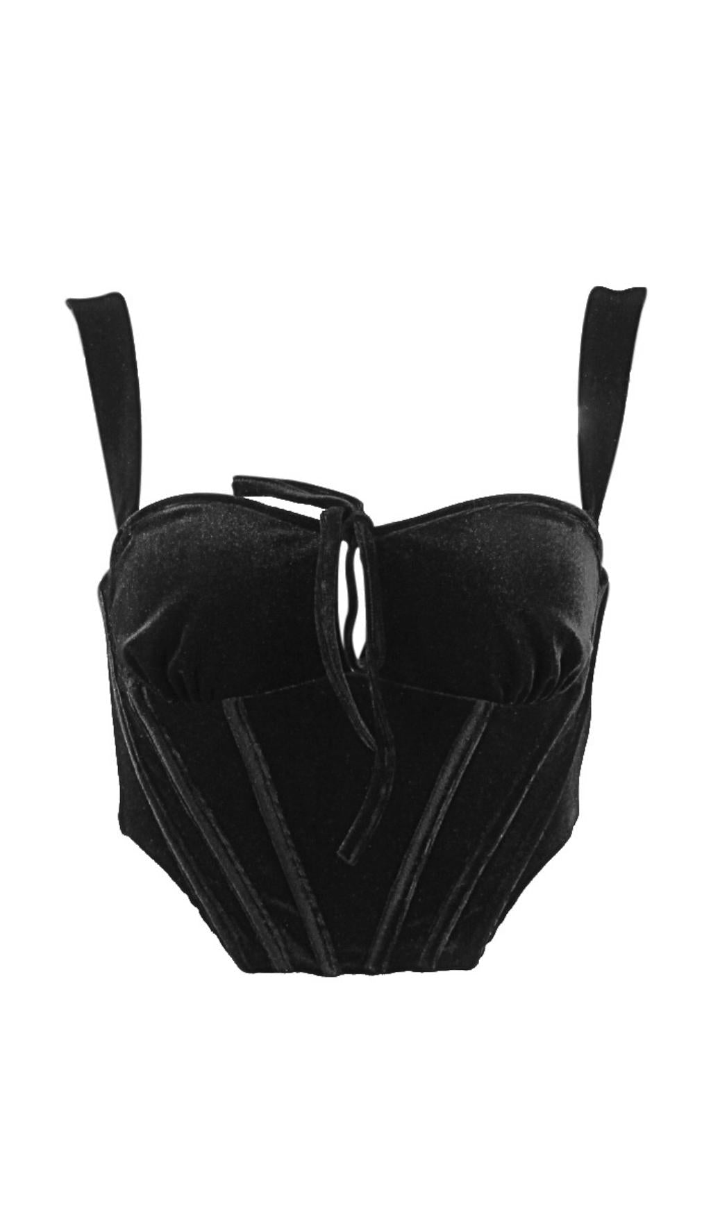 GOLD VELVET SLING TOP