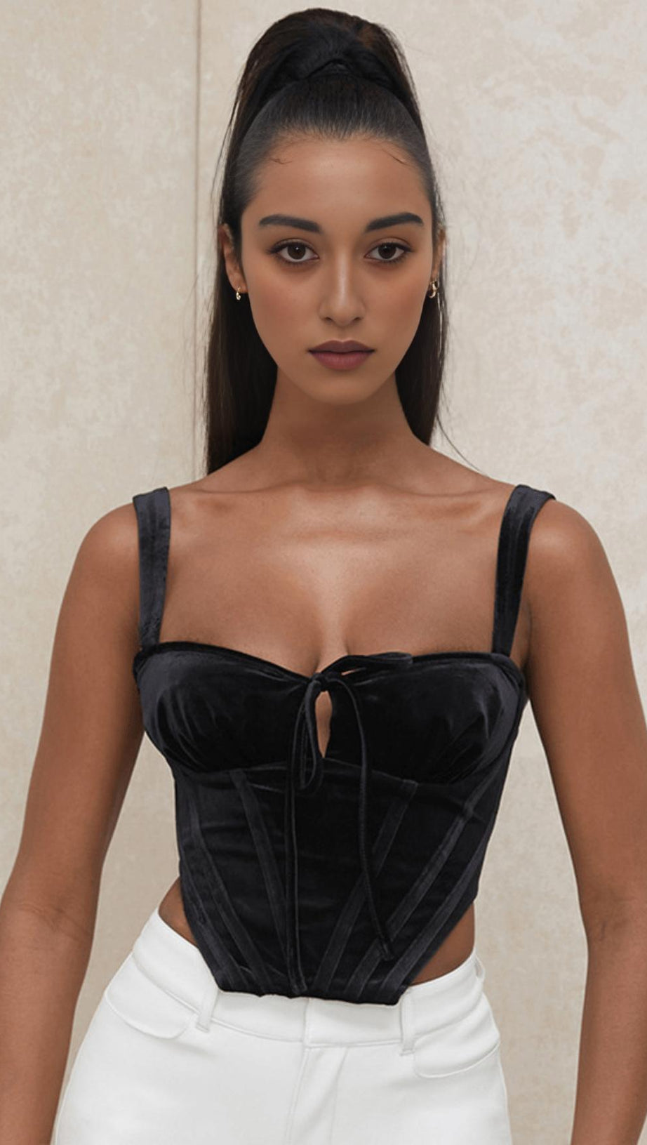 GOLD VELVET SLING TOP