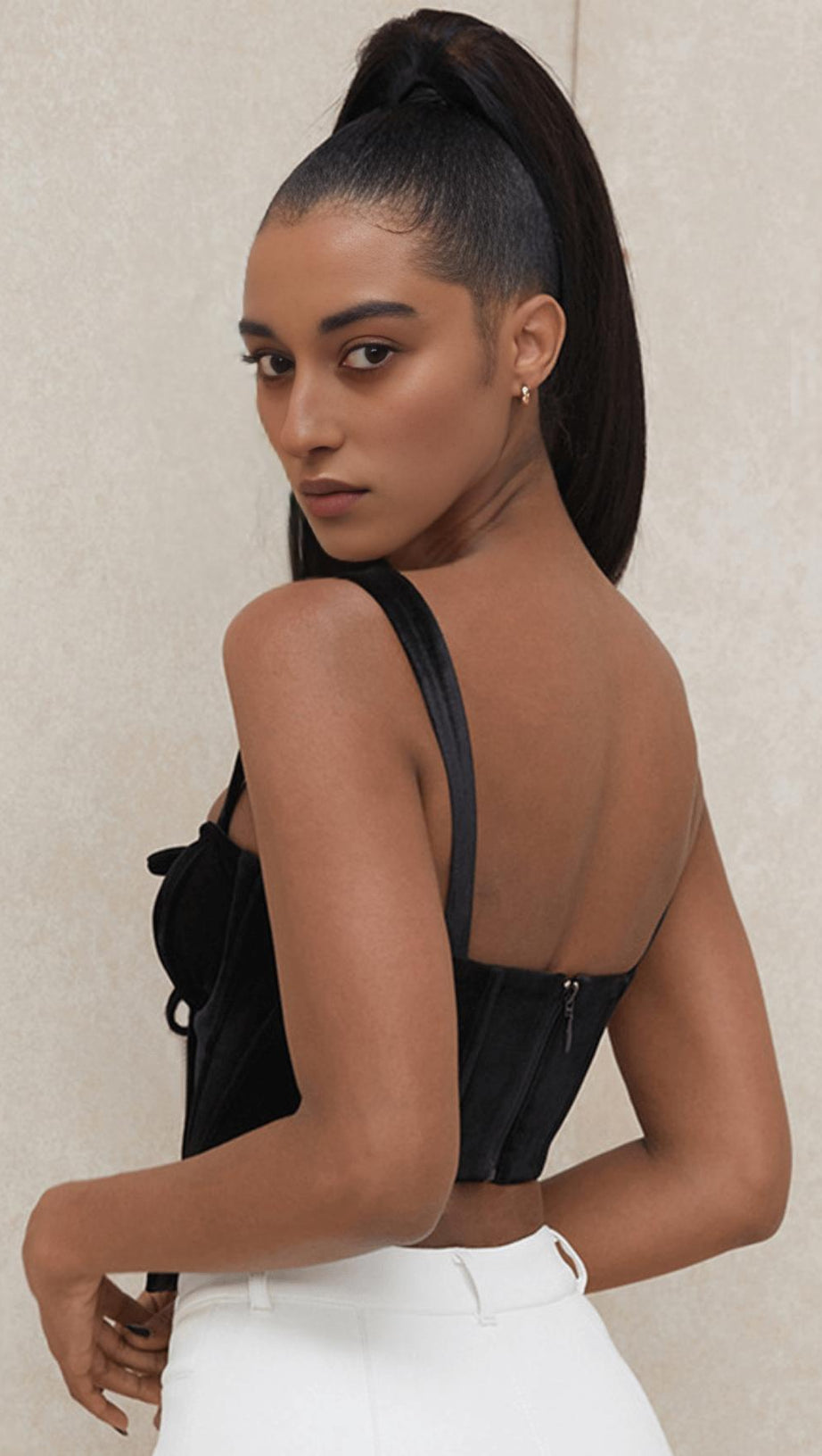 GOLD VELVET SLING TOP