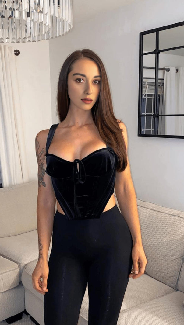 AIIZIE GOLD VELVET SLING TOP - product image