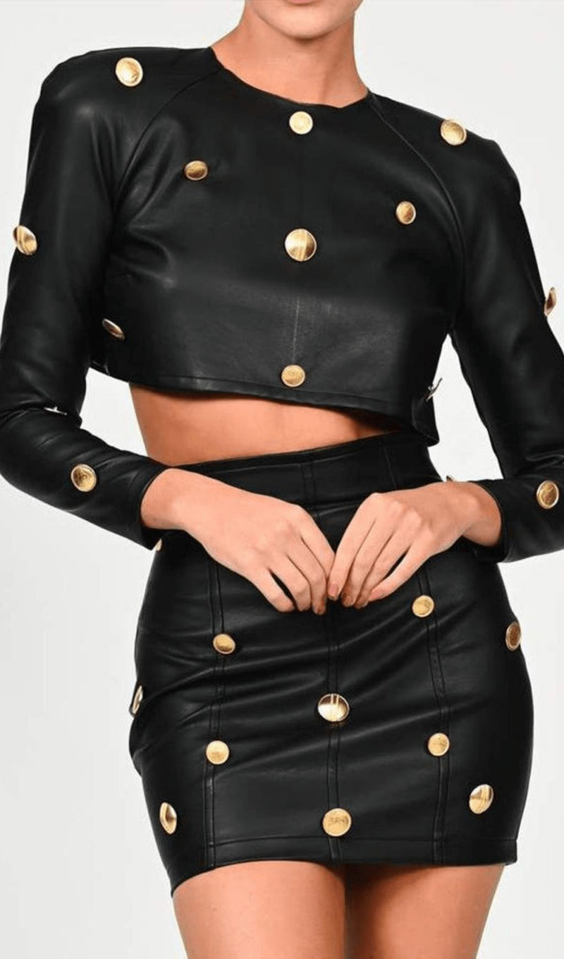 Navel leisure leather suit