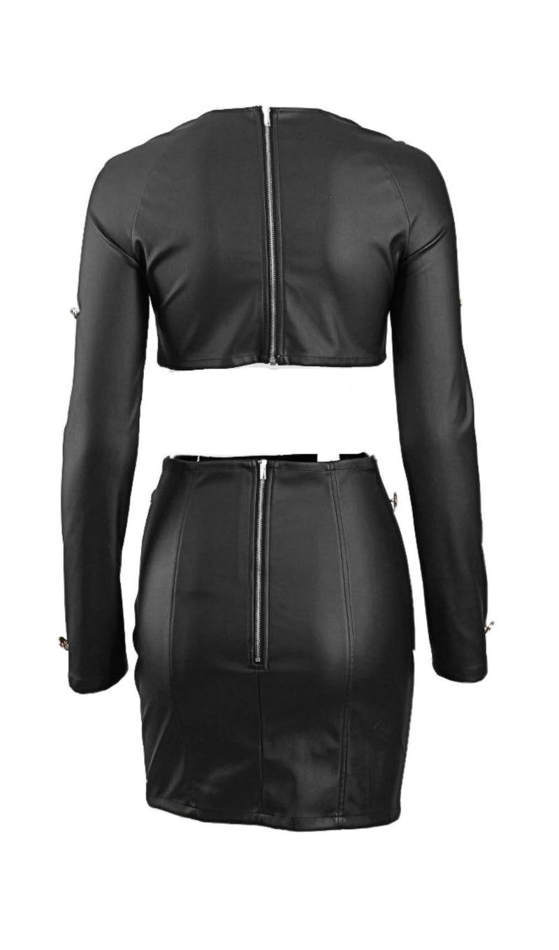 Navel leisure leather suit