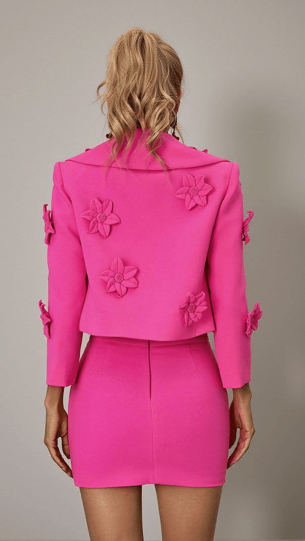 AIIZIE NYLAH FLOWER BLAZER SKIRT SET - product image