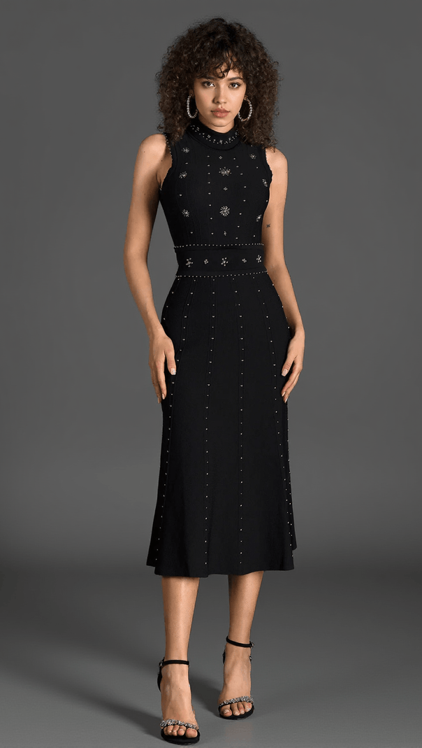 AIIZIE DEVIYAH SLEEVELESS BEAD MIDI DRESS - product image