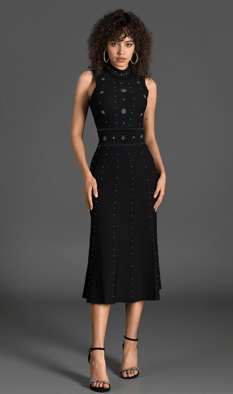 Deviyah – Ärmelloses Midikleid mit Perlen