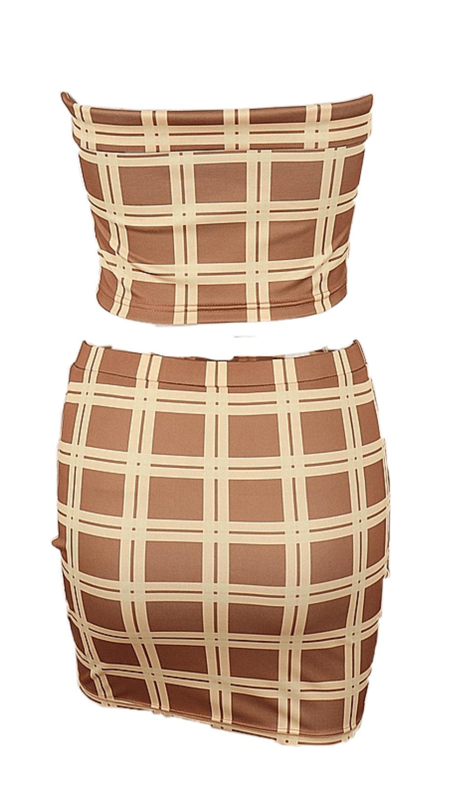 ONE-SHOULDER CHECK DRESS