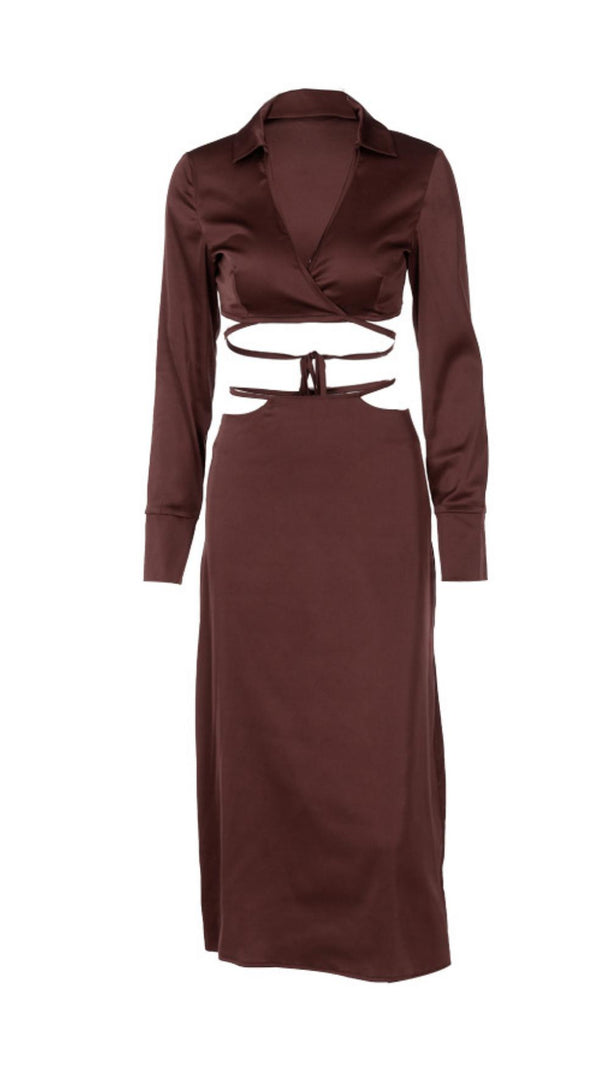 AIIZIE LACE-UP COLLAR SKIRT SUIT - product image