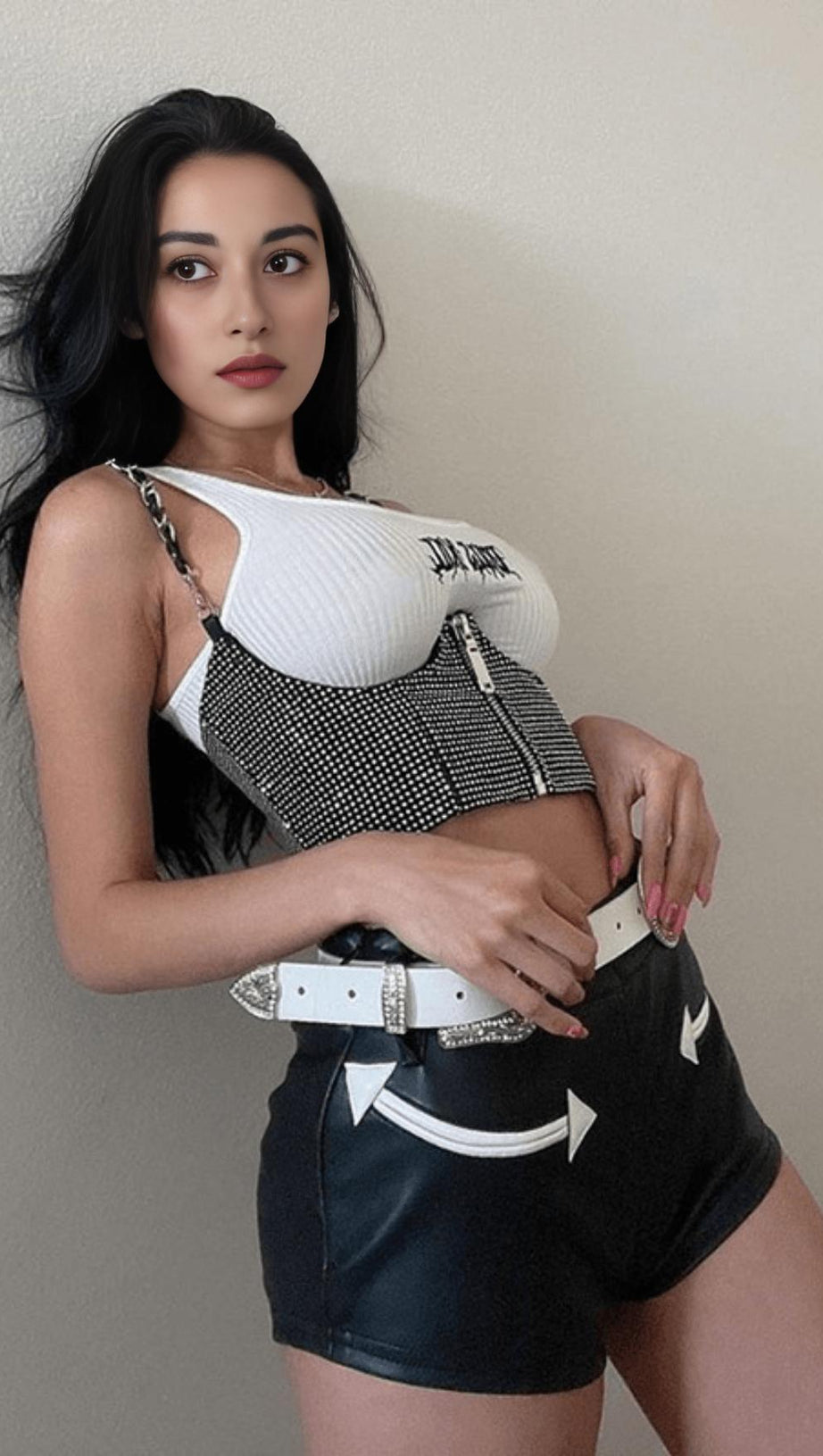 IRON CHAIN SLING HOT DRILL CORSET VEST