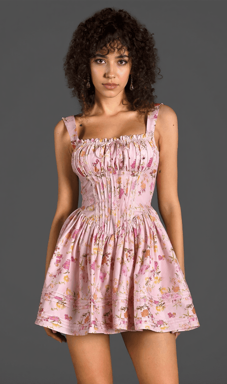 Sallie Strap – Gewebtes Kleid mit Blumenmuster