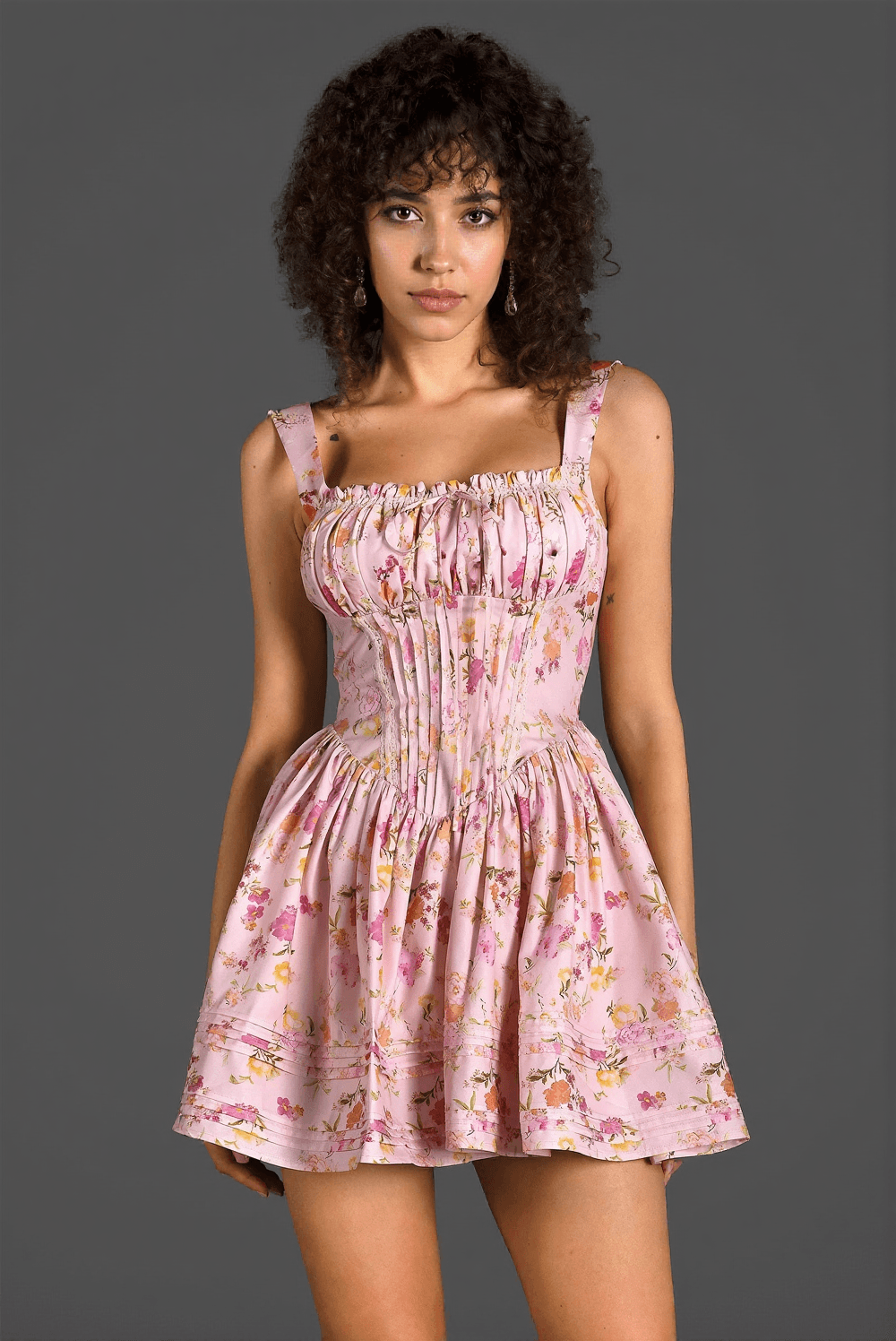 Sallie Strap – Gewebtes Kleid mit Blumenmuster