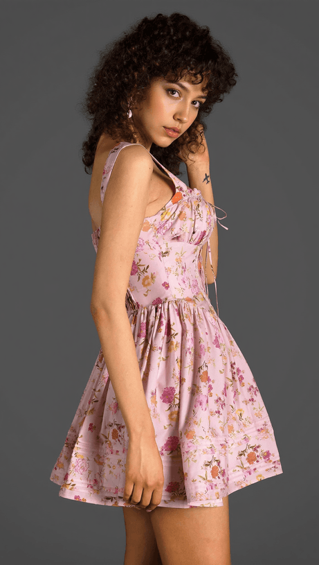 Sallie Strap – Gewebtes Kleid mit Blumenmuster