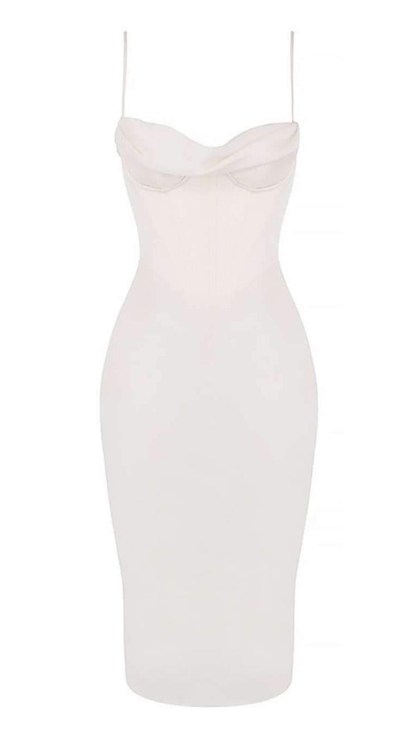AIIZIE CORSET MIDI DRESS IN WHITE - product image