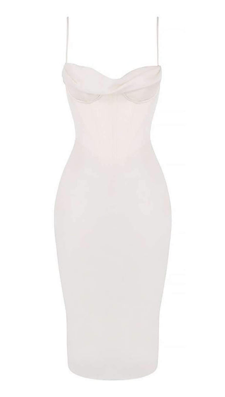 ABITO MIDI CON CORSETTO BIANCO