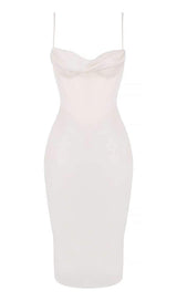 CORSET MIDI DRESS IN WHITE