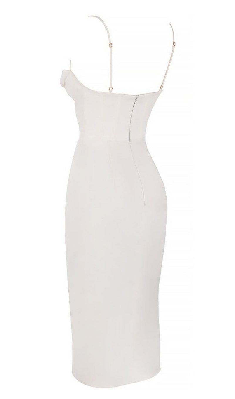 CORSET MIDI DRESS IN WHITE