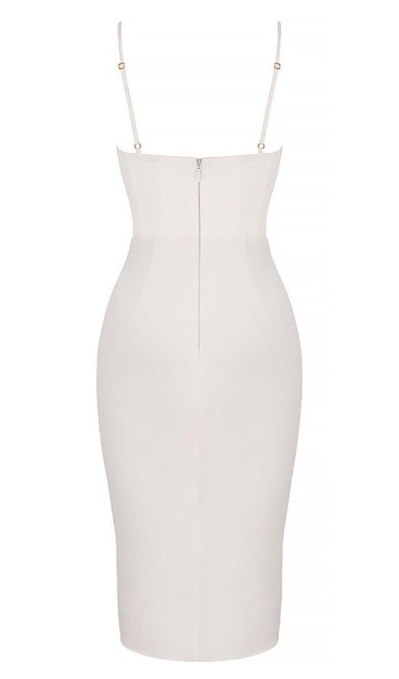 CORSET MIDI DRESS IN WHITE