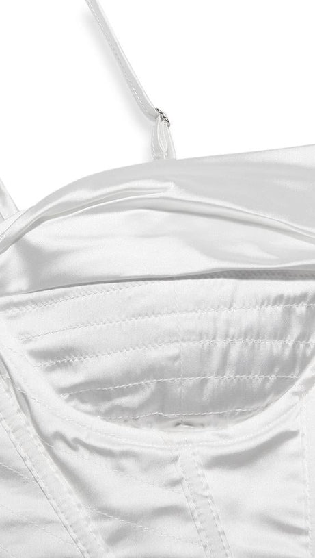 CORSET MIDI DRESS IN WHITE