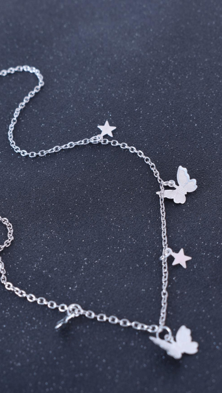 METAL BUTTERFLY TASSEL PENDANT