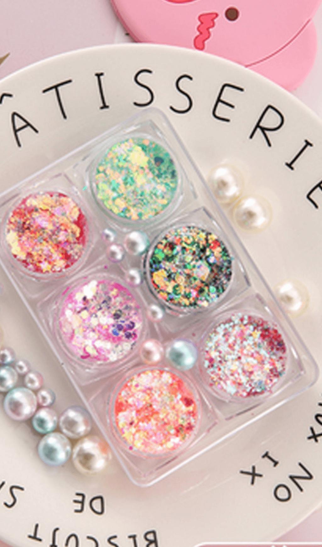 Glitzer-Glitter für Gel-Augen-Make-up. 