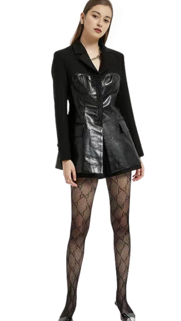 AIIZIE LEATHER JACKET SUIT IN BLACK - product image