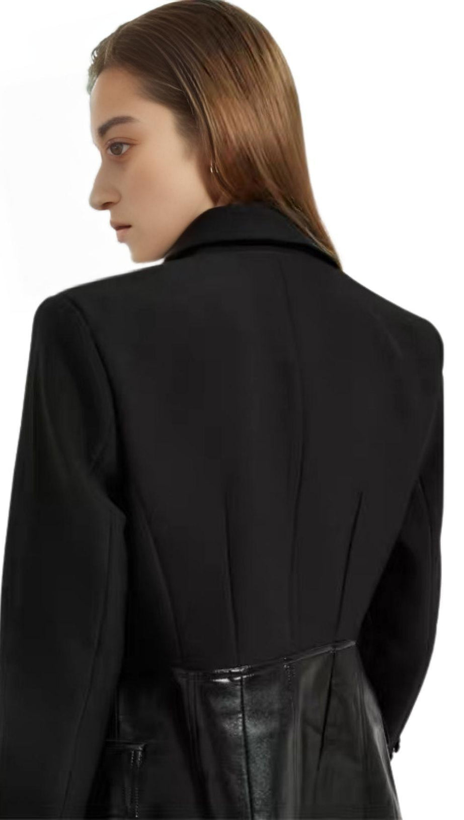 LEATHER JACKET SUIT IN BLACK