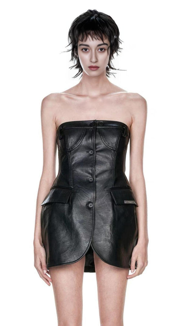 AIIZIE LEATHER JACKET SUIT IN BLACK - product image