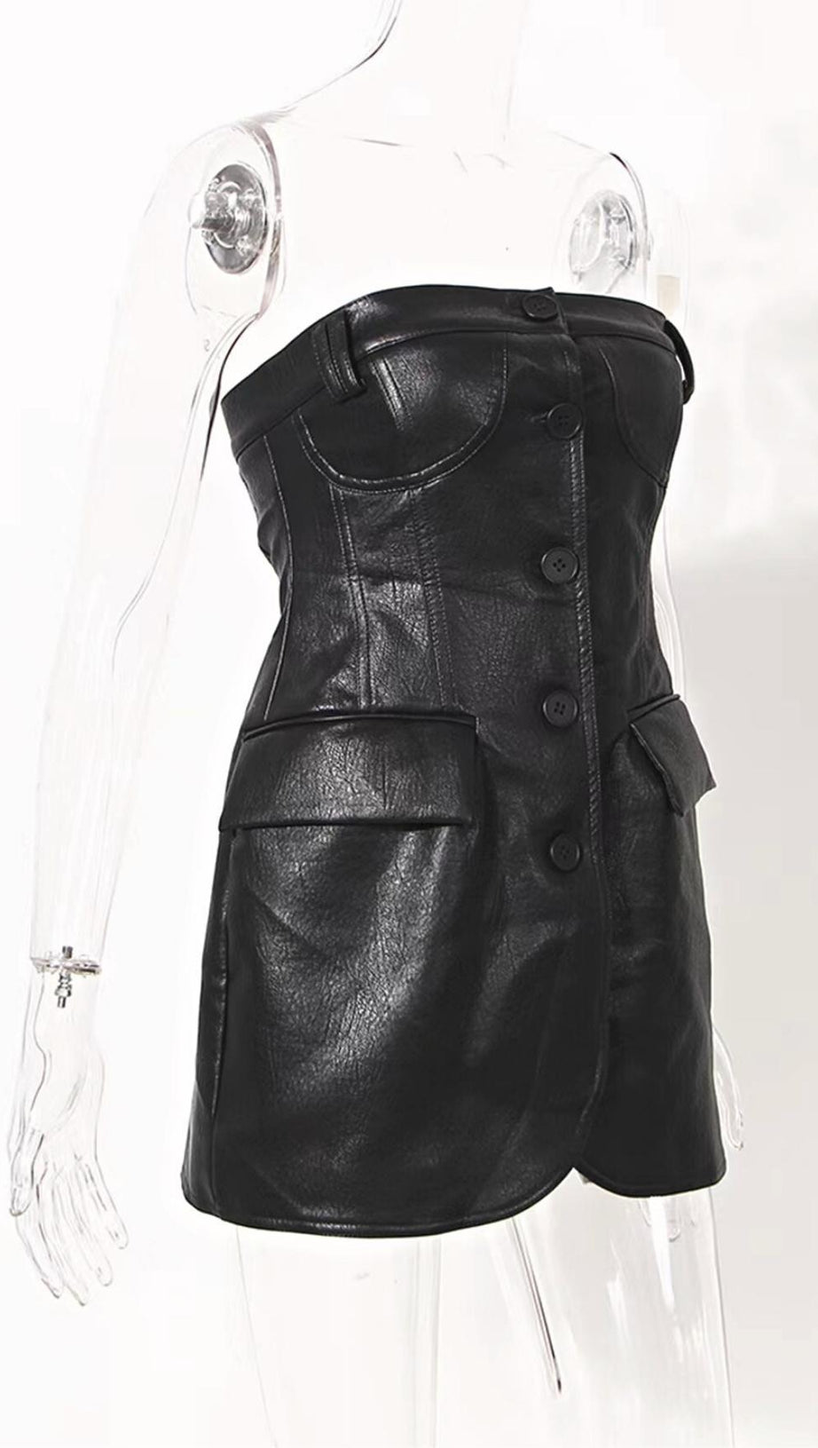 LEATHER JACKET SUIT IN BLACK