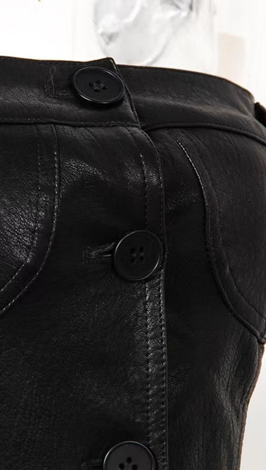 LEATHER JACKET SUIT IN BLACK