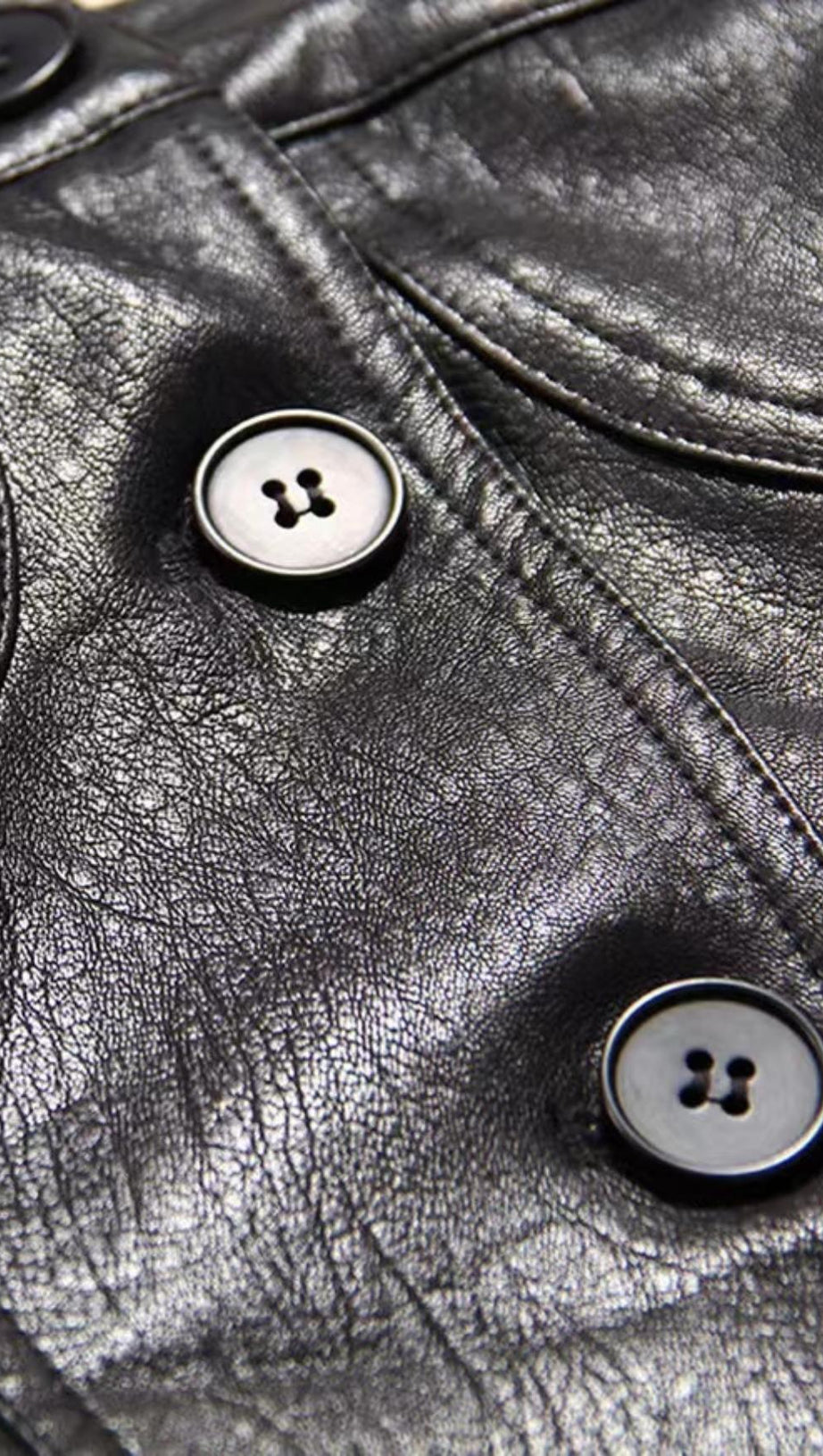 LEATHER JACKET SUIT IN BLACK