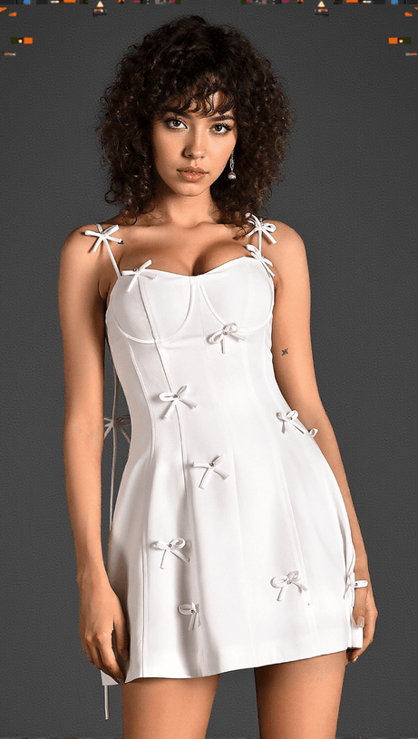 Dylan Minikleid mit Trägern und Schleife