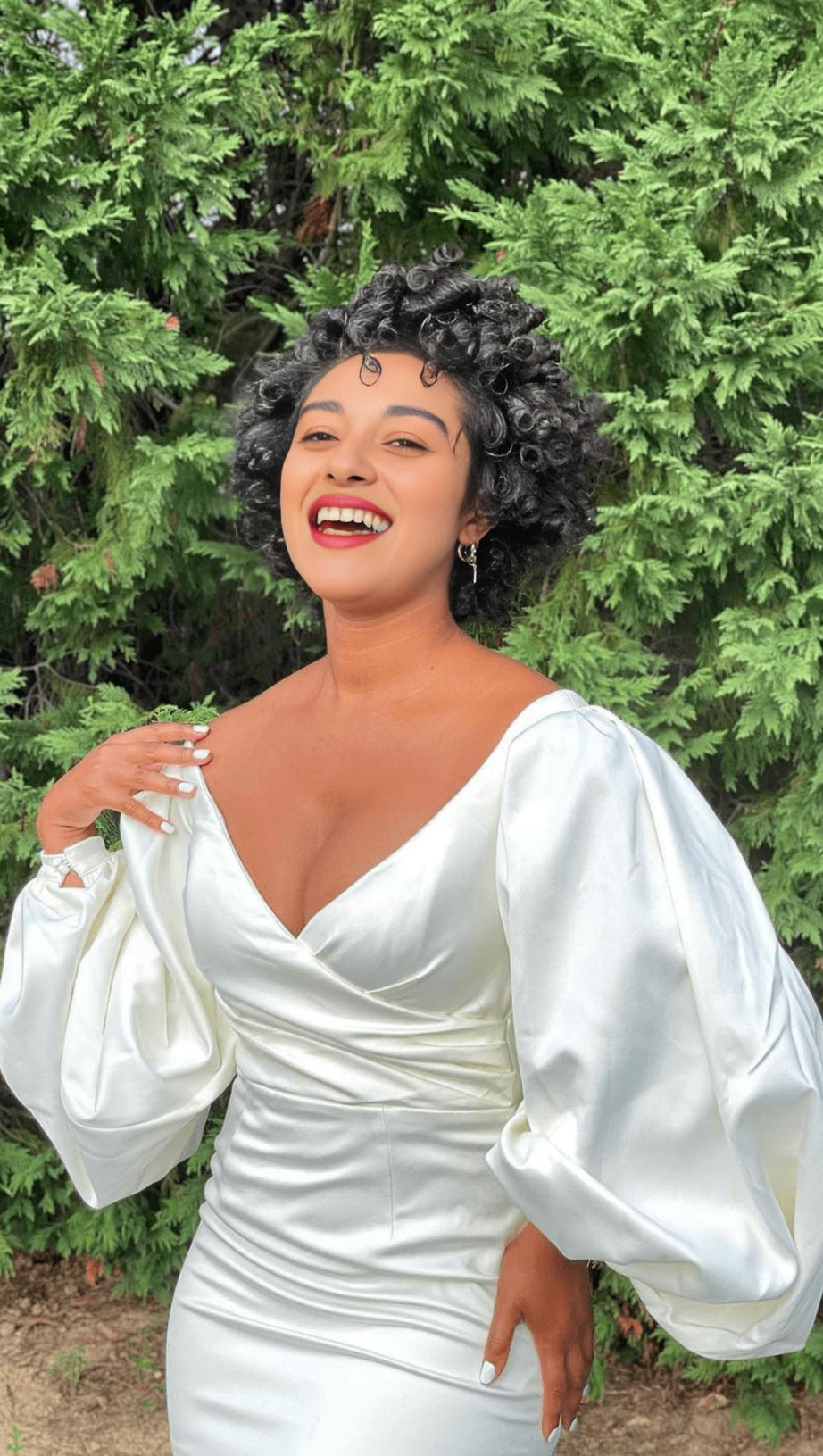 BUBBLE LONG SLEEVE MINI DRESS IN IVORY