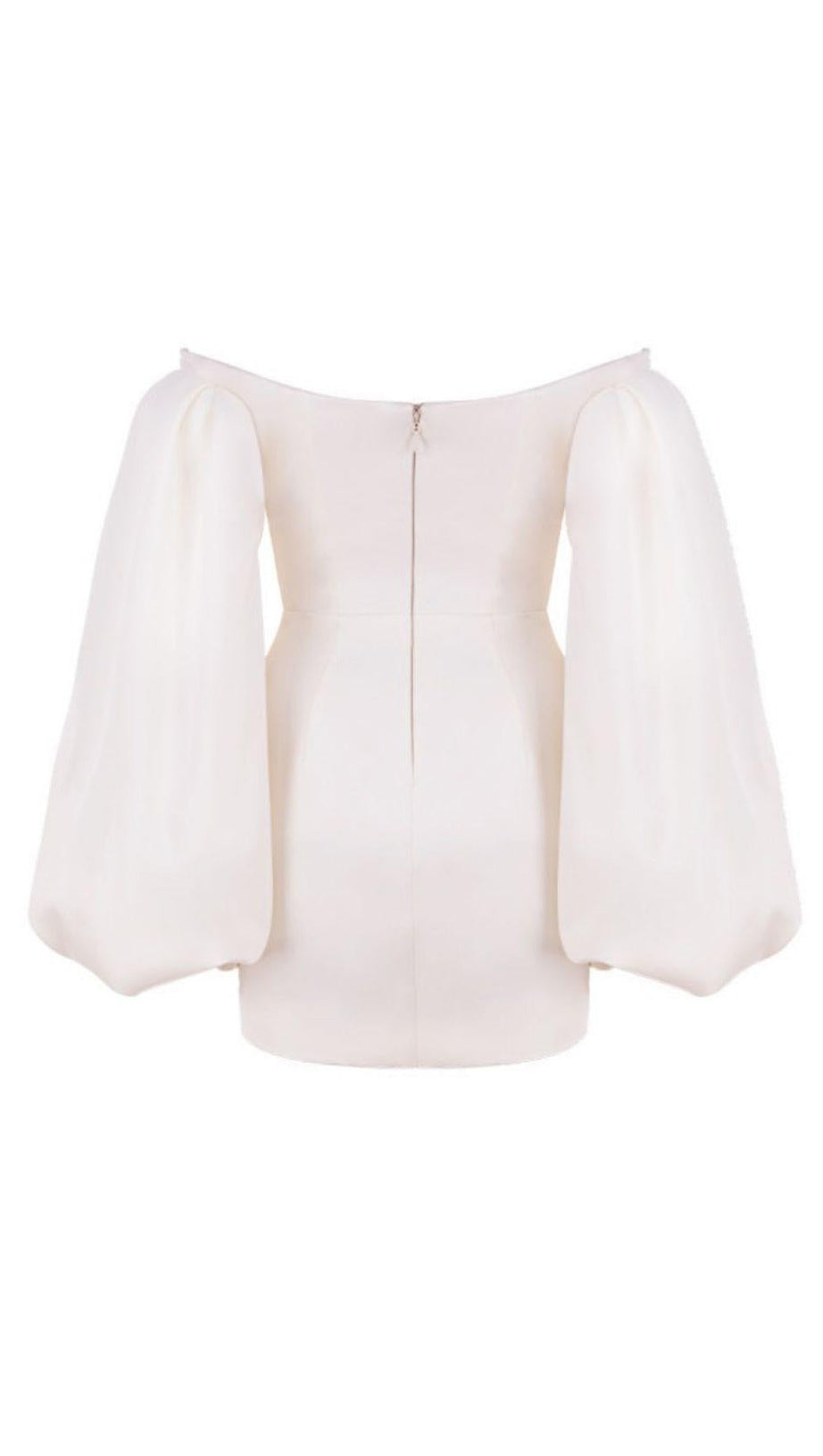 BUBBLE LONG SLEEVE MINI DRESS IN IVORY
