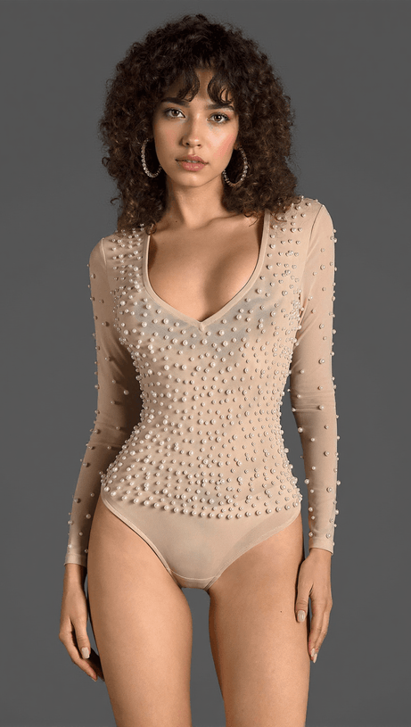 KALLIROI PEARL MESH BODYSUIT