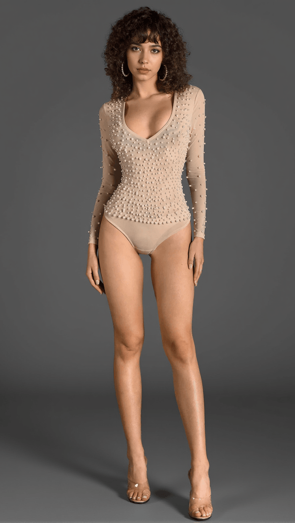 AIIZIE KALLIROI PEARL MESH BODYSUIT - product image