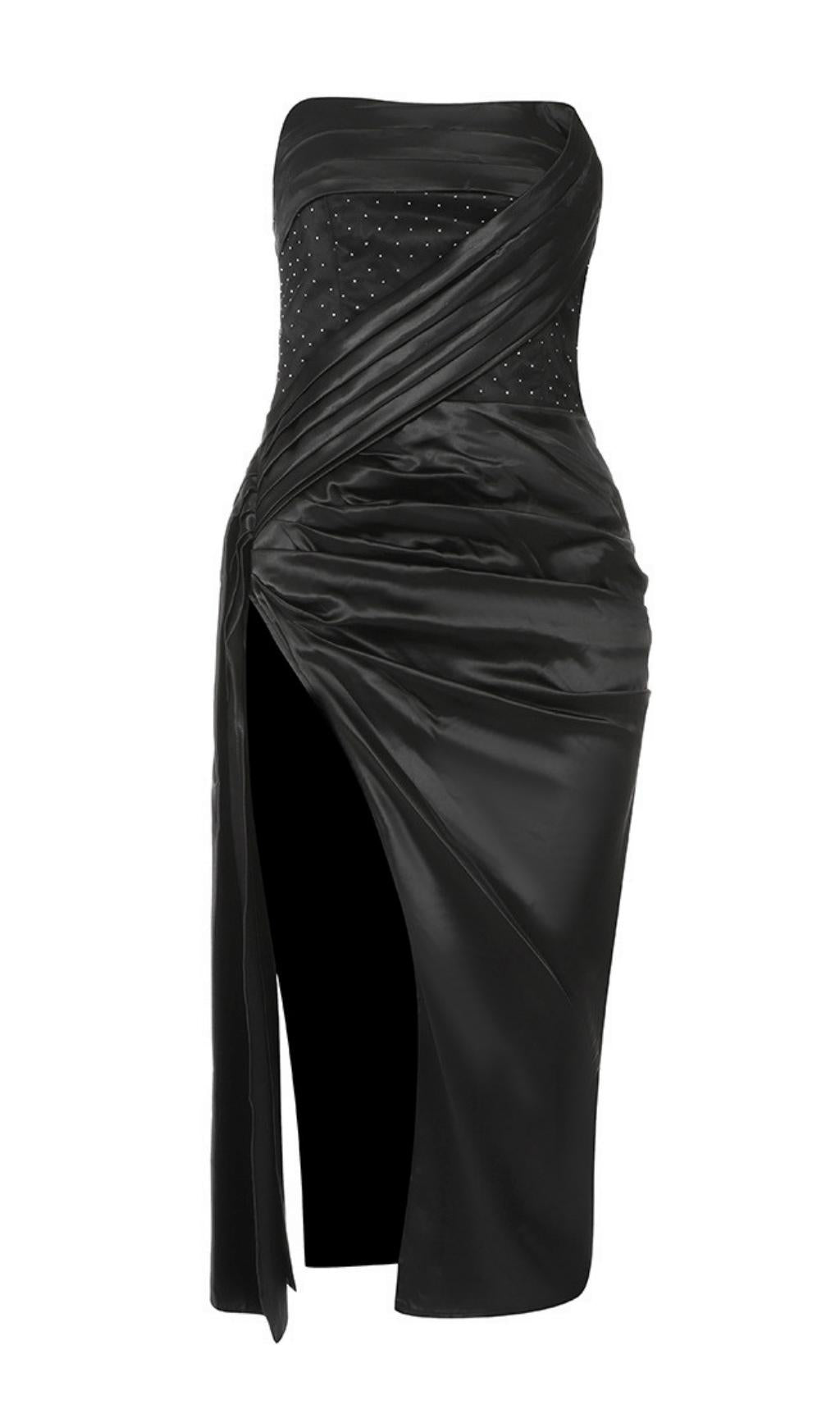 SEQUIN BEADED  LEATHER DRESS