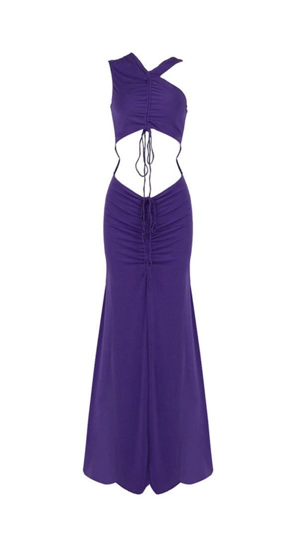 AIIZIE RIBBON SLANT COLLAR CUTOUT DRESS - product image
