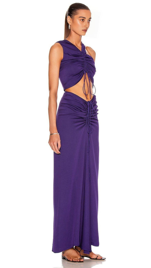 AIIZIE RIBBON SLANT COLLAR CUTOUT DRESS - product image