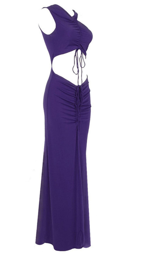 AIIZIE RIBBON SLANT COLLAR CUTOUT DRESS - product image