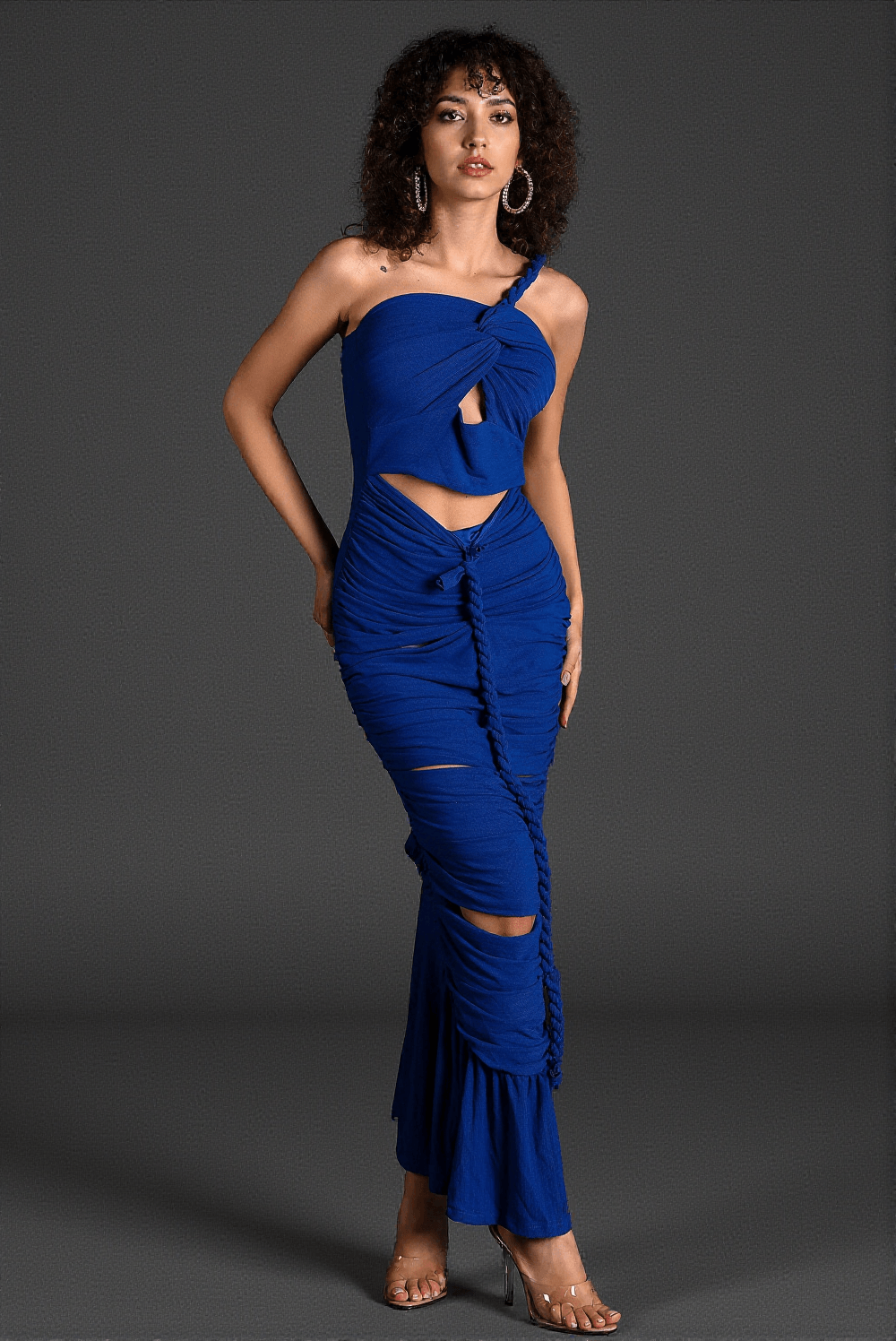 Petrili – Gedrehtes Plisseekleid mit Cut-outs