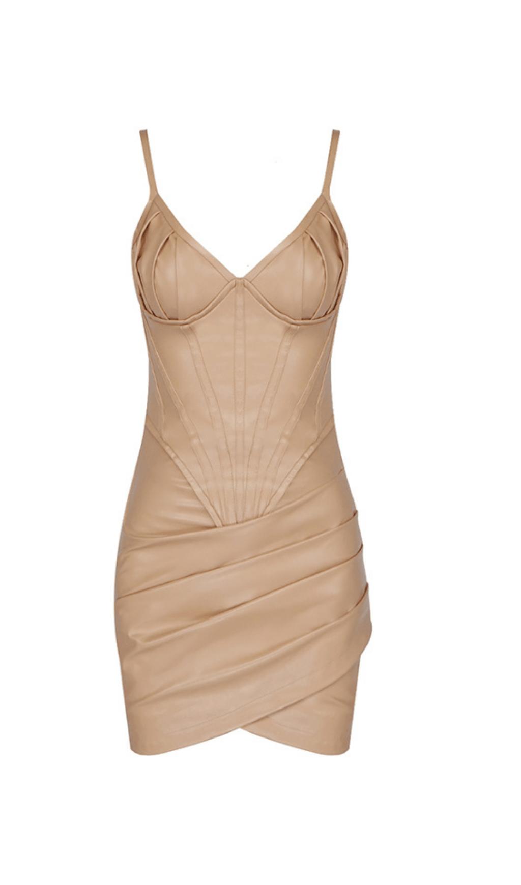CORSET LEATHER SLING DRESS