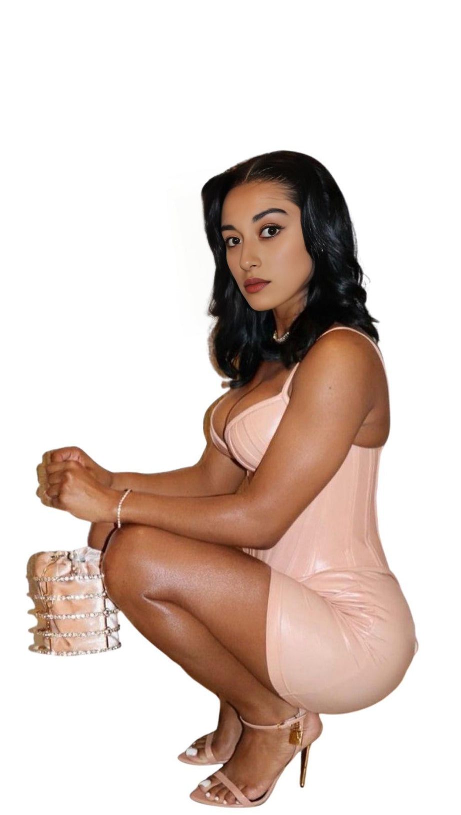 CORSET LEATHER SLING DRESS