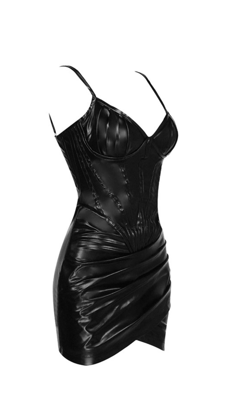 CORSET LEATHER SLING DRESS