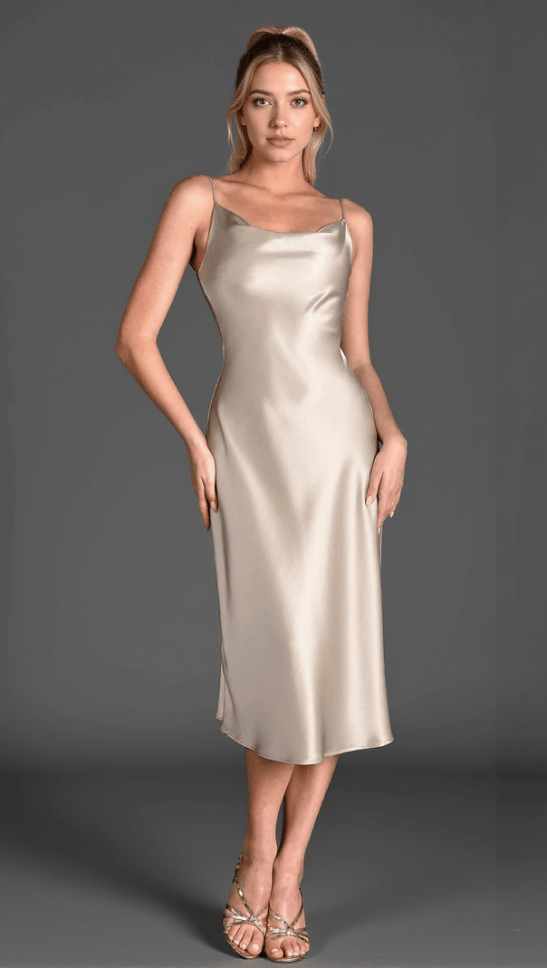 AIIZIE CALELLI STRAP TRIACETATE SATIN DRESS - product image