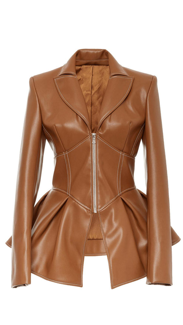 AIIZIE PU JACKET LEATHER COAT - product image