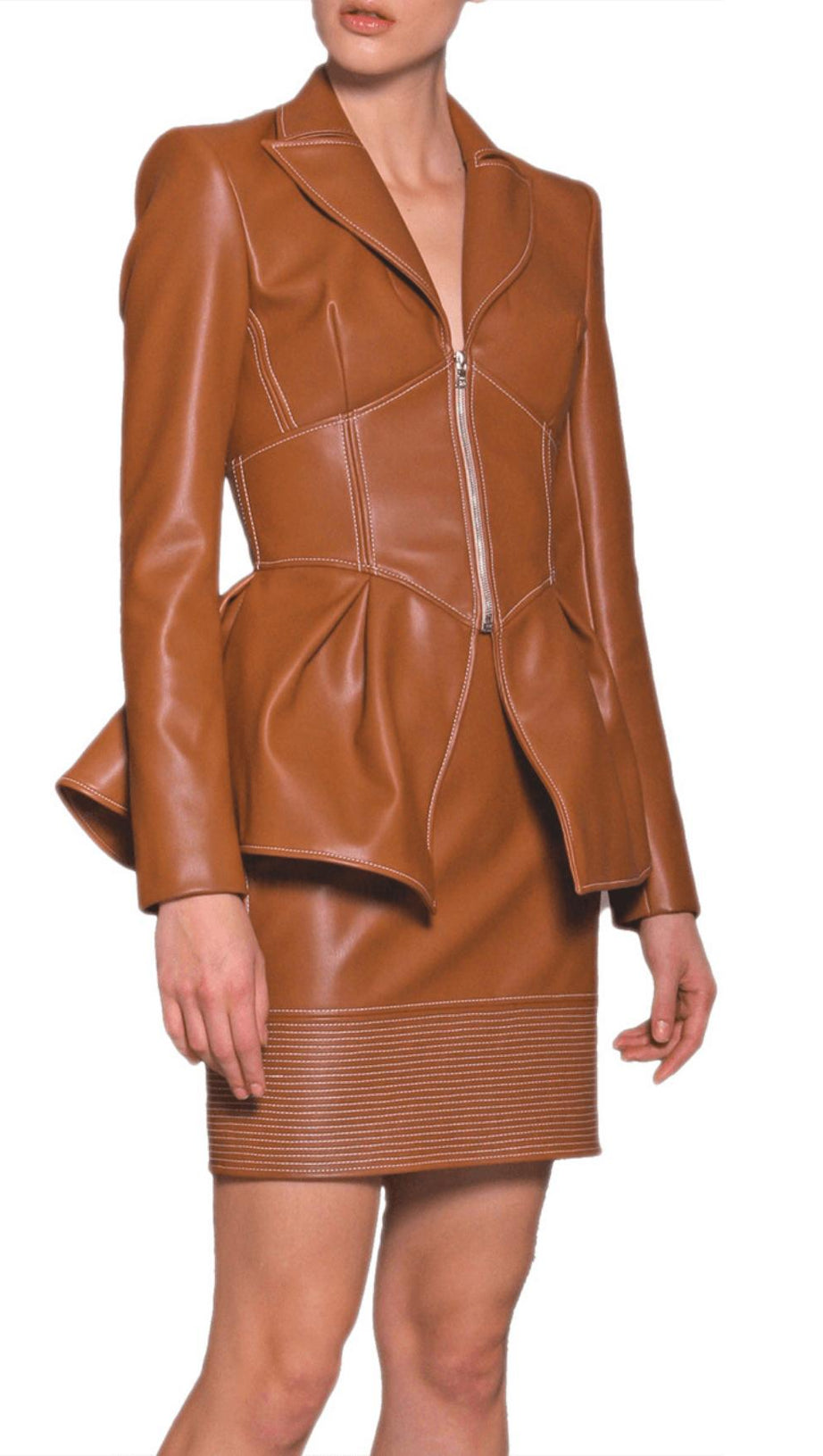 PU-Jacke Ledermantel